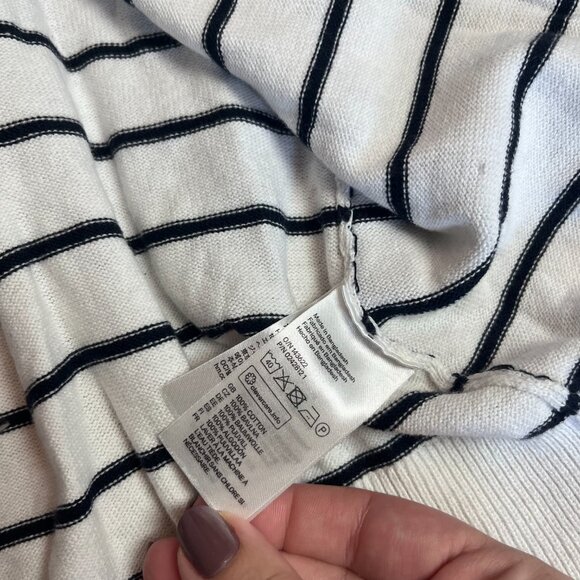 H&M White Striped Cropped Cotton Cardigan Size S - Picture 5 of 5